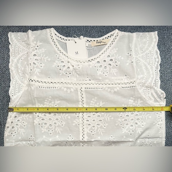 Hope Horizon 100% Cotton Women’s, White Langley Casual Blouse tank - Picture 6 of 8